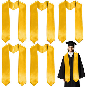 Banderines de Graduación de Color Sólido, 70x15 Pulgadas, Amarillo, para Toga de Licenciatura Formal - Product Image 1