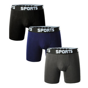 ODM boxeurs de Sport européens américains pour hommes mi-hauteur sous-vêtements antibactériens respirants Anti-scrotal humidité 2XL slips boxeurs - Product Image 2