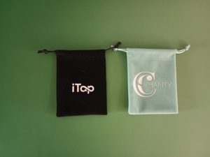 Pochette cosmétique en velours satiné à cordon de serrage, motif géométrique, logo personnalisé, pochette à bijoux, petit sac de rangement, sac cadeau, taille personnalisée - Product Image 6