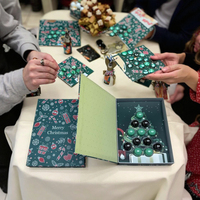 Boîte à chocolats en forme de livre de luxe haut de gamme, écologique, fabriquée à la main, avec fermeture magnétique, plateau en plastique inséré, Noël