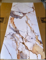 Panneau mural 3D en PVC 1220x2440mm pour appartement, haute brillance, étanche, résistant aux UV, avec estampage à chaud, feuille de marbre UV pour usage domestique