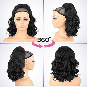 Extensiones <span class=keywords><strong>de</strong></span> Cola <span class=keywords><strong>de</strong></span> Caballo con Cordón para <span class=keywords><strong>Mujer</strong></span>, Estilo Europeo Americano, Cabello Corto Rizado y Voluminoso, Postizo <span class=keywords><strong>de</strong></span> Cabello Rizado Romano, Sin <span class=keywords><strong>Permanente</strong></span>/Ni Tinte - Product Image 2