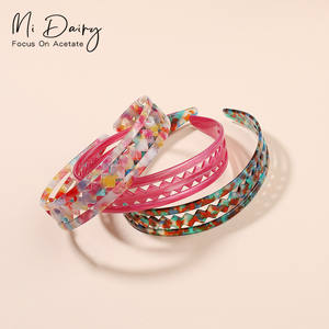 MiDairy-diademas de 37mm con logo para mujer, accesorios para el cabello, diadema de lujo de acetato de celulosa para niña - Product Image 1