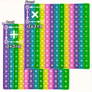 1pc ทั้งสองด้าน 12x12 และ 12 + 12 คูณบวกป๊อปเกมของเล่น, Macaron สีซิลิโคนคณิตศาสตร์การเรียนรู้ของเล่นเพื่อการศึกษา