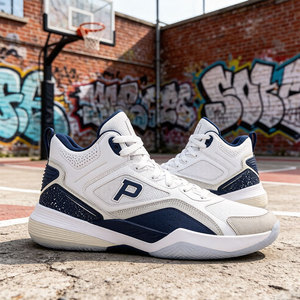 Baskets de basketball montantes en gros pour hommes et femmes, classiques, d'extérieur, respirantes, en maille, style rétro, personnalisables OEM - Product Image 2