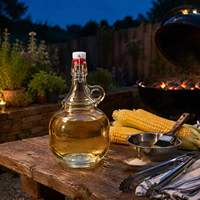 Bouteille de stockage en verre à couvercle basculant de qualité alimentaire avec poignée, carafe en verre transparent pour huile d'olive, vin, boissons maison