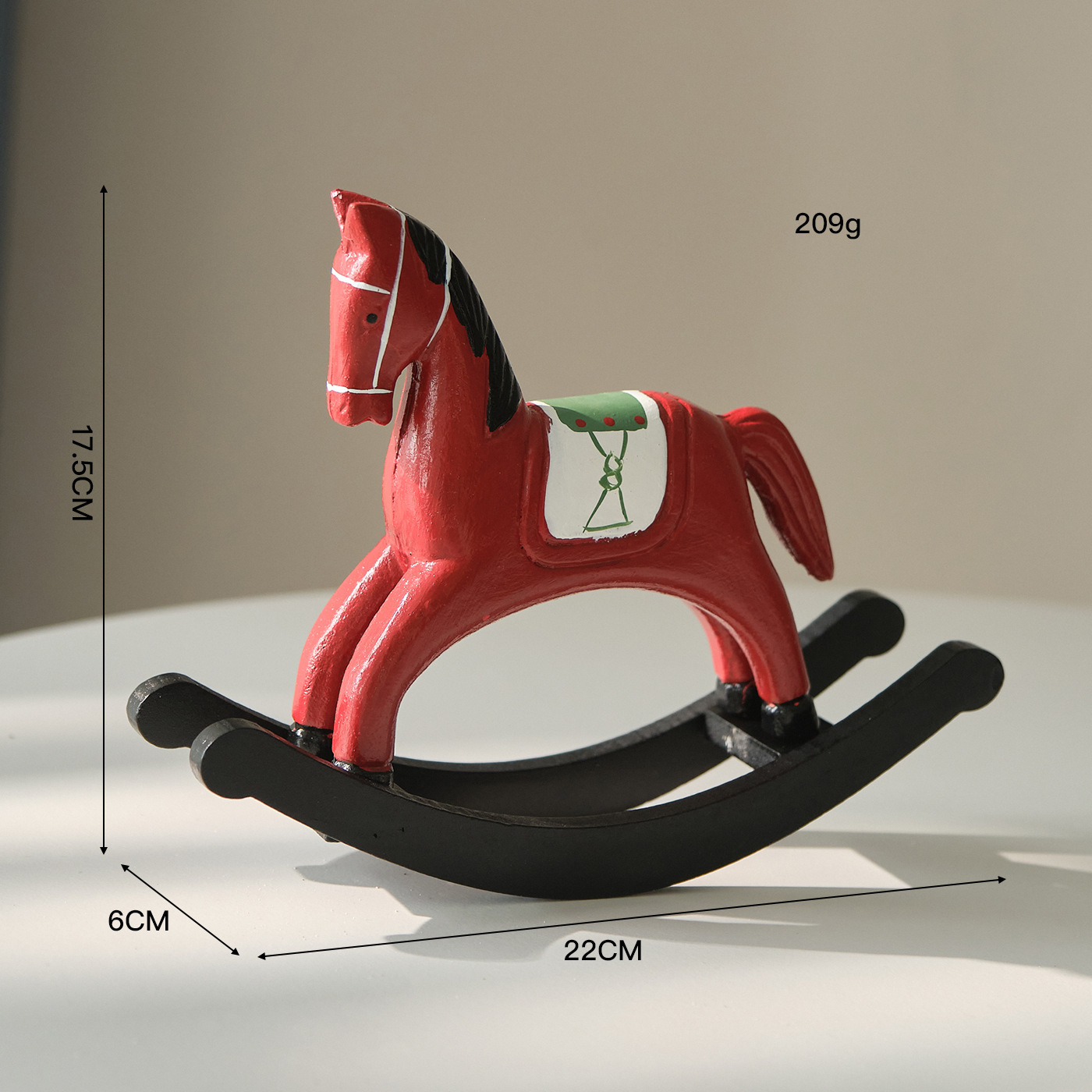 Large red rocking horse