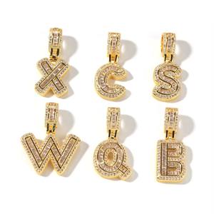 Ciondolo Charm con Lettere dell'<span class=keywords><strong>Alfabeto</strong></span> A-Z in Zucchero di Roccia, Collana con Iniziale Singola Mini per Uomo e Donna, Gioielli Stile Rapper - Product Image 3
