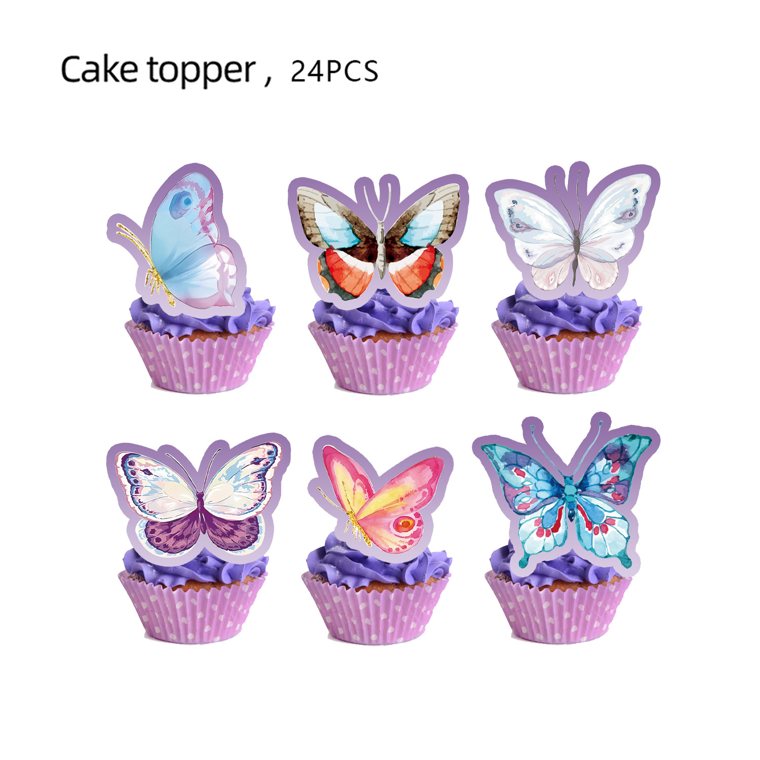 Décoration pour cupcakes, 24 pièces