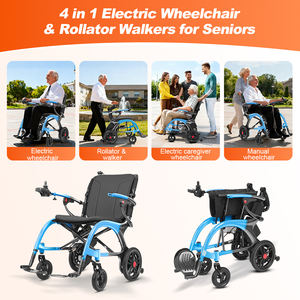 人気沸騰中！13kg超軽量カーボン電動車椅子 4 in 1 500Wブラシレスモーター 歩行器付き車椅子 看護師用車椅子 - Product Image 2