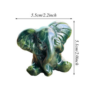 Hot Sale <span class=keywords><strong>Natural</strong></span> Alta Qualidade Cristal Pedra Verde Jade Elefante Cura Pedra Animais Elefante Escultura para Presentes - Product Image 3