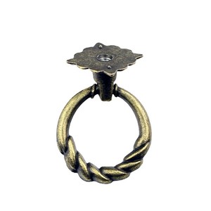 Poignée de meuble en alliage de zinc, style chinois, anneau de tiroir, à trou unique, placage durable - Product Image 1
