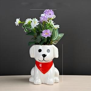 MSH Vente en gros de pots à fleurs en céramique en forme de <span class=keywords><strong>petit</strong></span> <span class=keywords><strong>chien</strong></span> pour plantes vertes, cadeau d'anniversaire pour garçon - Product Image 5