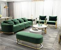 Schnelle Lieferung Hochwertiges Ecksofa Komfortables Modernes Blaues Samt-Sofa Stoffsofa für Wohnzimmermöbel