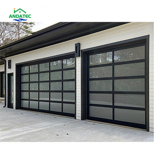 Portes de <span class=keywords><strong>garage</strong></span> en verre clair isolées avec cadre en aluminium et panneau en verre personnalisé pour les maisons - Product Image 5