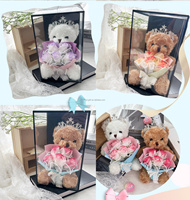 Anpassbare Teddybär Seife Blume Hochzeits strauß Geschenk box Kawaii Plüsch tier für Weihnachten Chinesisches Neujahr 100% natürlich