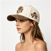 Casquette de baseball unisexe réglable en coton doux délavé avec broderie rose et logo cactus, personnalisable OEM ODM, pour activités de plein air et sport décontracté