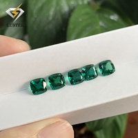 Pierre précieuse hydrothermale en vrac, émeraude de laboratoire de taille coussin, vert Colombie, cirage/entoilage, prix de gros par carat
