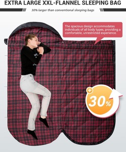 Phong cách mới nhà máy bán buôn câu cá không thấm nước và bền flannel warmcoldproof cắm trại ngoài trời rộng hơn sleepingbag - Product Image 5