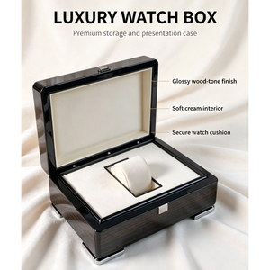 Luxury High Gloss Wooden <b>Watch</b> Storage Box Premium Piano Paint <b>Watch</b> Presentation Gift Box Single <b>Watch</b> Display Packaging <b>Case</b> - Product Image 1