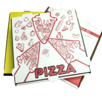 Boîte à pizza jetable pliable en carton ondulé blanc de qualité supérieure SP3242, prête pour l'impression de marque, pour la vente en gros et les pizzerias