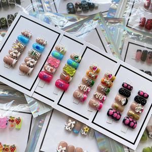 Glamoroso lindo duradero acrílico corto cuadrado hecho a mano prensa <span class=keywords><strong>uñas</strong></span> diseño exclusivo exquisito decorado reutilizable manicura <span class=keywords><strong>uñas</strong></span> - Product Image 2