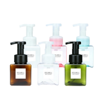 En stock 250ML 450ML 650ML carré blanc clair rose bleu ambre noir vert PETG bouteilles de pompe de savon en mousse plastique