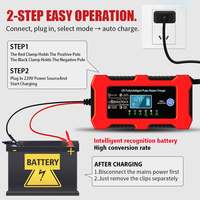 Chargeur de batterie de voiture 12V6A, chargeur portable pour moto électrique, pour batteries au plomb, réparation intelligente par impulsions, éclairage LED, 120W, UE