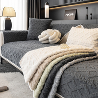 Housse de canapé en jacquard rayée de style nordique moderne, 100% polyester, antidérapante, lavable en machine, adaptée aux animaux domestiques, pour les salons