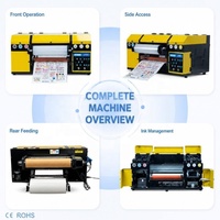 Machine d'impression d'autocollants UV tout-en-un avec laminage de film doré, imprimante UV DTF A3 2-en-1 avec 2 têtes XP600