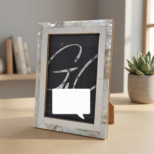 Modern Creative Vintage Mother Pearl Wood Photo <b>Frame</b> Bone Inlay Wall Decor Metal Resin Crafts Tableware <b>Picture</b> Border Set - Product Image 1