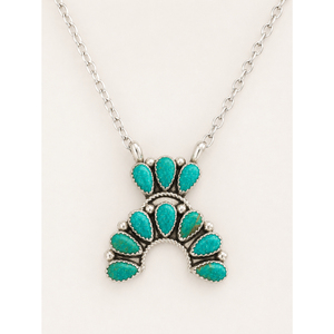 Collar con Colgante de Plata y Piedra Turquesa, Collar Boho Floral de Plata de Ley 925 para Mujer - Product Image 5