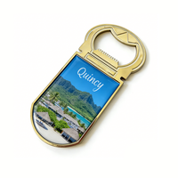 Großhandel Personalisierter Quincy USA-Touristen-Souvenir Beschichteter Metall-Kühlschrankmagnet Flaschenöffner