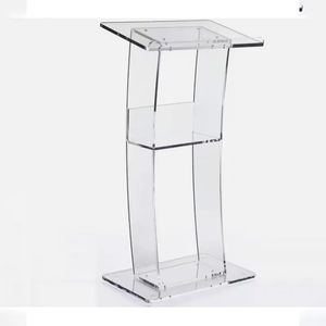 <span class=keywords><strong>Atril</strong></span> de acrílico transparente y moderno con logotipo personalizado, escritorio de bienvenida escolar personalizable para uso en hoteles y supermercados - Product Image 1