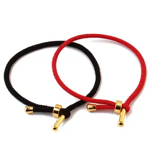 Pulsera de cuerda de nailon ajustable, diseño Simple, color rojo, 2022