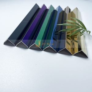 EX402 <b>Mirror</b> Hairline Stainless Steel L Shape Trim for Interior Decoration Hotel Lobby <b>Tile</b> Wall Design - Product Image 6