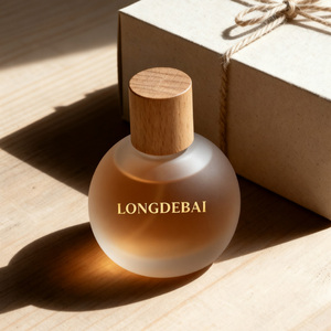 Botella de Perfume de Vidrio con Forma de Bola, Vacía, con Pulverizador, 30ml 50ml 100ml, con Tapa de Madera - Product Image 6