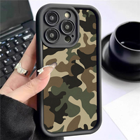 Nouvelle coque de téléphone portable antichoc en TPU avec imprimé camouflage et design d'objectif en forme d'échelle pour iPhone 12 13 14 15 16 17 18 Pro Max
