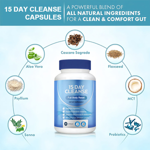 Capsules Détox Nettoyantes 15 Jours Marque Blanche – Soutien Digestif et Nettoyage du Côlon pour Adultes – Complément Herbal pour la Santé Digestive - Product Image 3