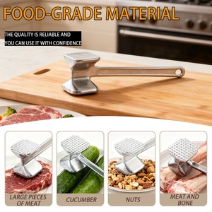 Attendrisseur de viande double face en alliage d'aluminium durable pour la cuisine, pour détendre les fibres musculaires - Product Image 4