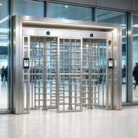 Tourniquet pleine hauteur en acier inoxydable 304 à double voie avec reconnaissance faciale et contrôle d'accès par code QR anti-collision pour gare