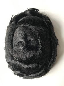 Prothèse capillaire pour <span class=keywords><strong>homme</strong></span> avec boucle frontale à clipser, modèle H038, cheveux raides ou bouclés, entièrement permables - Product Image 6