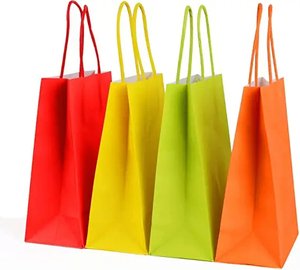 Fashion Colored <b>Paper</b> <b>Bag</b> DIY Drawing Party <b>Gift</b> <b>Bags</b> With Handle for Kids Party Accept Custom Logo - Product Image 2