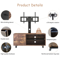 Meuble TV en bois MDF avec tiroir en tissu, consoles TV, table de centre multimédia pour salon, marron