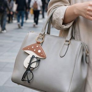 Mushroom Sunglasses Holder <b>Keychain</b> Cute Cartoon Glasses Clip Bag Charm Outdoor Travel Eyewear Storage Pendant - Product Image 2