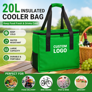 20L Insulated Cooler Tote Bag Custom Logo Waterproof Food Delivery Picnic Bag Reusable Grocery Thermal Bag OEM ODM Manufacturer - Product Image 1