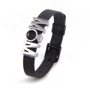 <span class=keywords><strong>Bracelet</strong></span> à breloques Offre Spéciale bijoux de créateur diamants maman lettre curseur breloques <span class=keywords><strong>or</strong></span> acier inoxydable <span class=keywords><strong>maille</strong></span> <span class=keywords><strong>Bracelet</strong></span> cadeaux de fête des mères - Product Image 4