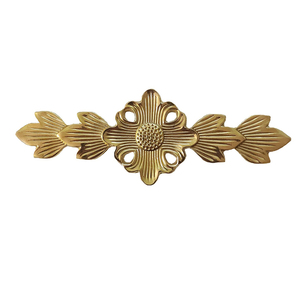 Poignée de meuble en laiton sculptée à motif floral, quincaillerie décorative pour tiroirs, armoires, placards, cuisine et mobilier de maison - Product Image 5