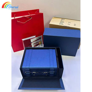 Customized Logo Blue Watch Box for High-End Luxury Designer Watches, Elegant Heritage Style <b>Display</b> <b>Case</b> with Leather Interior - Product Image 4