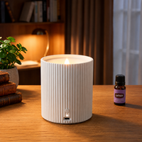 Diffuseur en forme de bougie sans flamme, version rechargeable, pour huiles essentielles pures ; Lampe d'ambiance à lumière douce pour aromathérapie intérieure 0,5 L